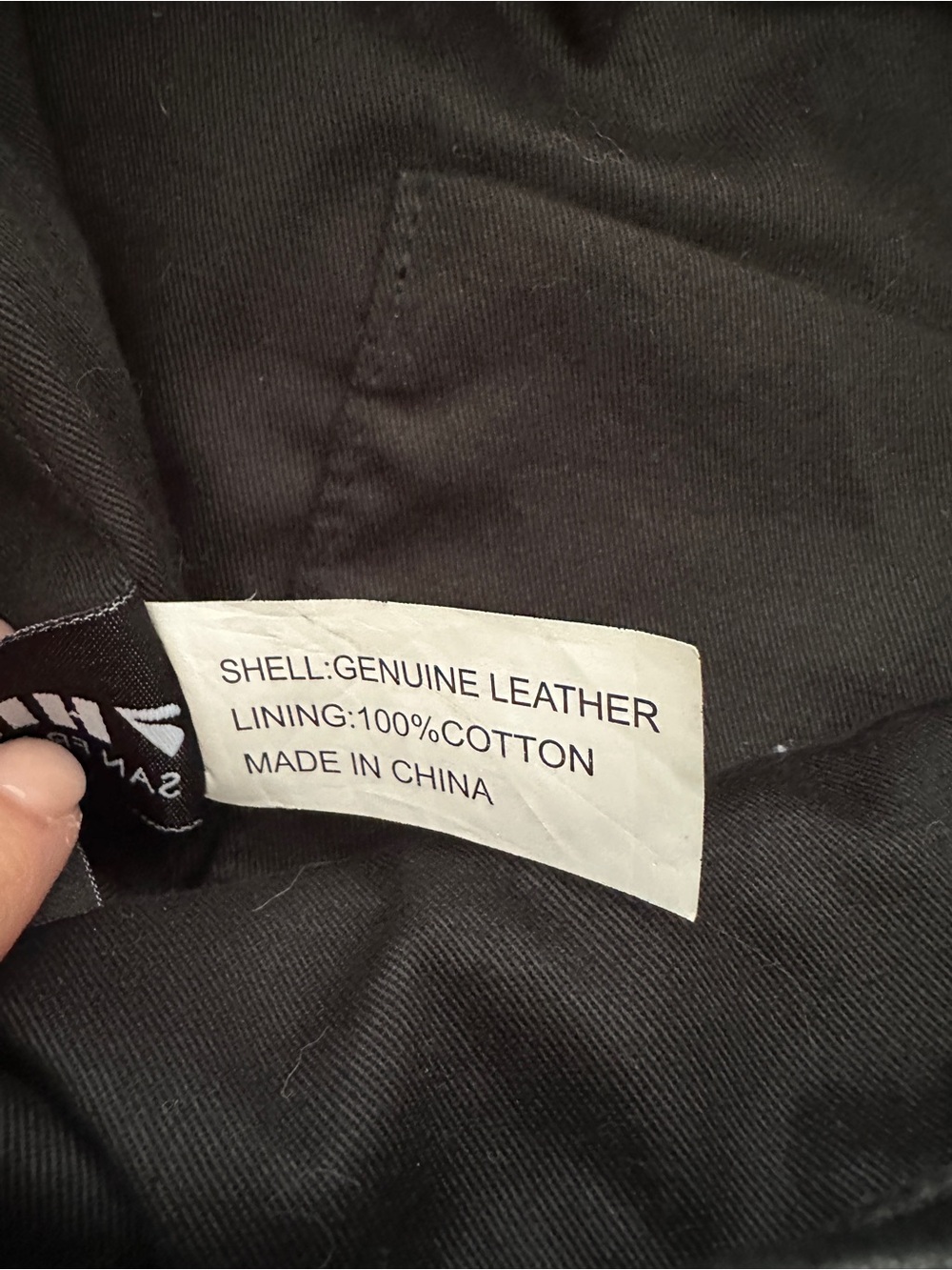 Seven Hills SF Black Leather Drawstring Backpack Bag - Picture 5 of 7